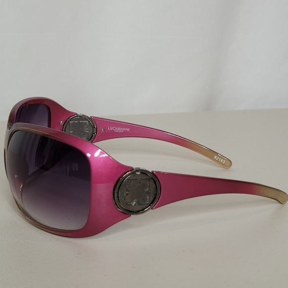 Liz Claiborne Women's Oversized Purple Ombre Metal Swivel Hinge Sunglasses - Picture 2 of 10